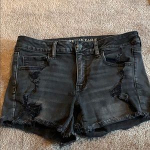 american eagle high rise jean shorts